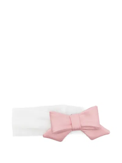 Colorichiari Bow-detail Head Band In White