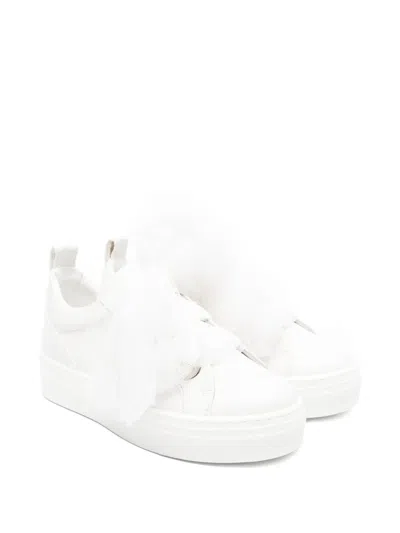 Colorichiari Kids' Bow-detail Low-top Sneakers In White