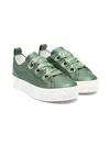 Colorichiari Lace-up Leather Sneakers In Green