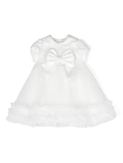 Colorichiari Babies' Bow-embellished Party Dress In White