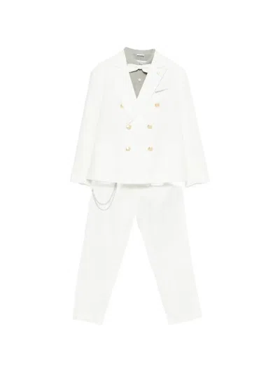 Colorichiari Kids' Button-bow Suit Set (set Of 8) In Neutral