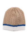 Colorichiari Cable-knit Beanie Hat In Neutrals