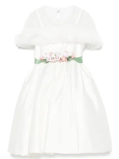 Colorichiari Cape-detail Dress In White