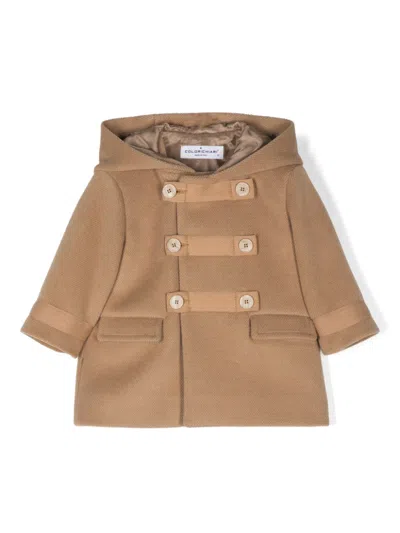 Colorichiari Babies' Double-breasted Coat In Neutrals