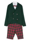 Colorichiari Double-breasted Shorts Set In Green