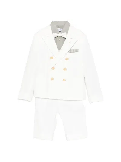 Colorichiari Kids' Double-breasted Suit (set Of Three) In White