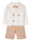 Colorichiari Double-breasted Trousers Set In Brown