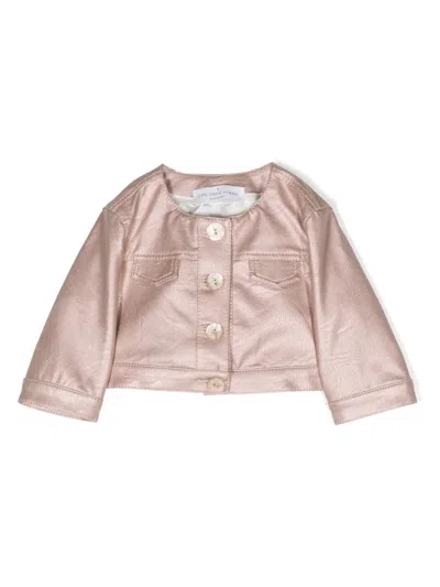 Colorichiari Babies' Faux-leather Jacket In Pink