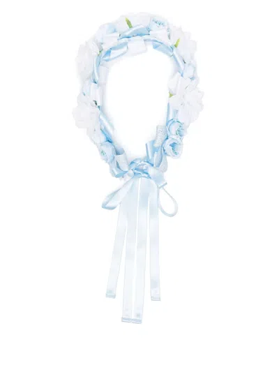 Colorichiari Kids' Floral-appliqué Hair Band In Blue