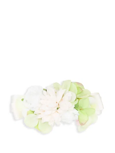 Colorichiari Kids' Floral-appliqué Hair Clip In Green