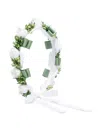 Colorichiari Floral-appliqué Head Band In Green