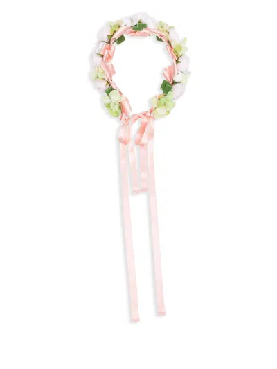 Colorichiari Kids' Floral-appliqué Head Band In Pink