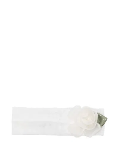 Colorichiari Babies' Floral-appliqué Head Band In White