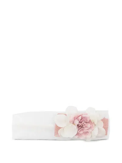 Colorichiari Babies' Floral-detail Head Band In White
