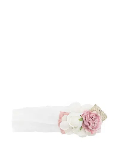 Colorichiari Babies' Floral-detail Head Band In White