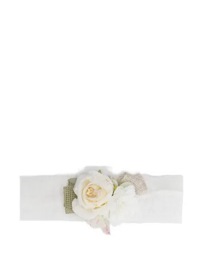 Colorichiari Babies' Floral-embellished Headband In White