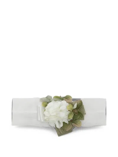 Colorichiari Babies' Floral-embellished Tulle Headband In White