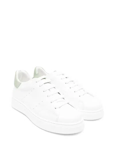Colorichiari Kids' Lace-up Leather Sneakers In White