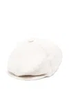 Colorichiari Linen Baker Boy Cap In Neutrals
