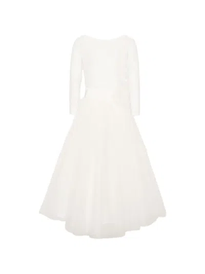 Colorichiari Kids' Long-sleeve Tulle Dress In White