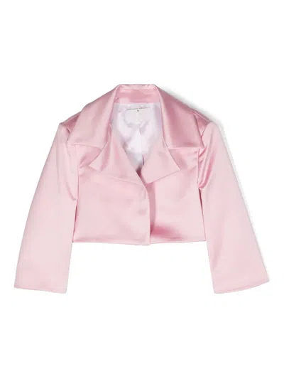 Colorichiari Kids' Long-sleeves Satin Jacket In Pink
