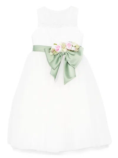 Colorichiari Kids' Oversize Bow-detail Dress In White