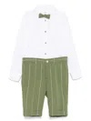 Colorichiari Pinstriped Trousers Set (set Of Three) In Green