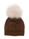 Colorichiari Pompom-detail Beanie In Brown