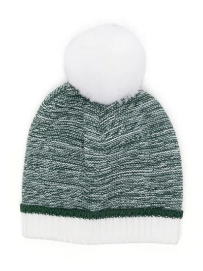 Colorichiari Kids' Pompom-detail Beanie Hat In Multi