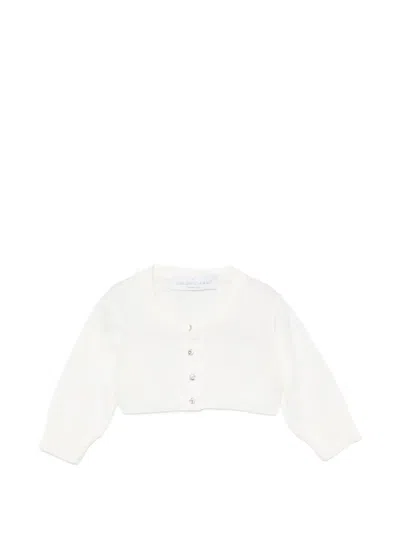 Colorichiari Babies' Rhinestone Button Top In White