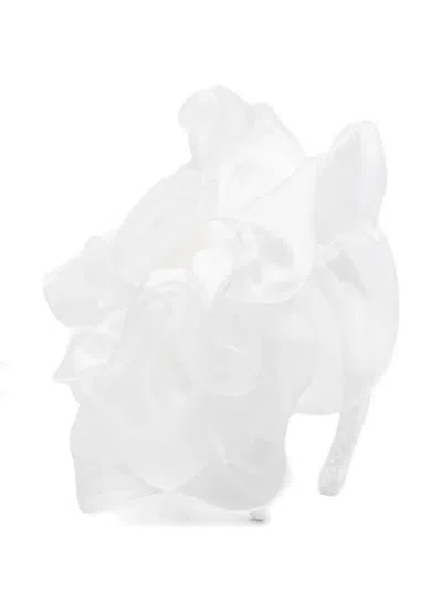 Colorichiari Kids' Ruffled-detail Head Band In White