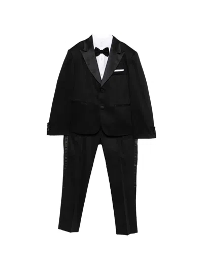 Colorichiari Kids' Satin-effect Suit Set (set Of Four) In Black