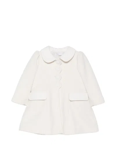 Colorichiari Babies' Scalloped-edge Coat In White
