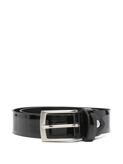Colorichiari Kids' Shiny-finish Belt In Black