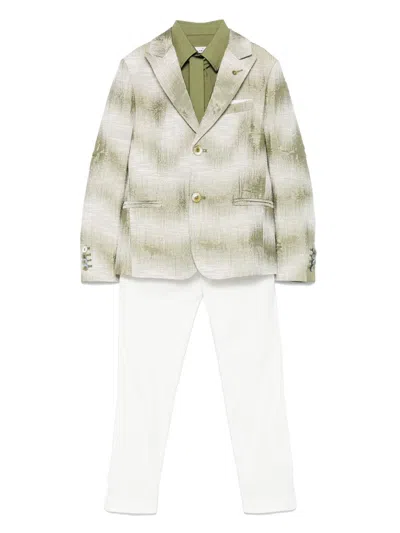 Colorichiari Kids' Single-breasted Suit In Green