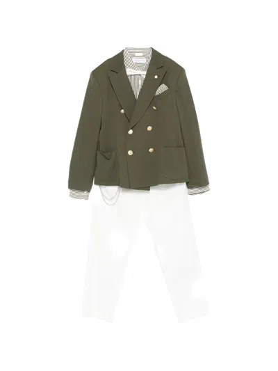 Colorichiari Kids' Single-breasted Suit Set (set Of 8) In White