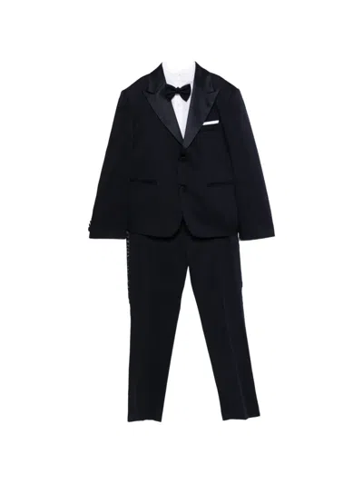Colorichiari Kids' Single-breasted Suit Set (set Of Four) In Black