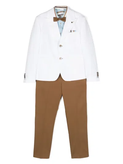 Colorichiari Kids' Single-breasted Three-piece Suit In White