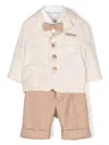 Colorichiari Double-breasted Trousers Set In Brown