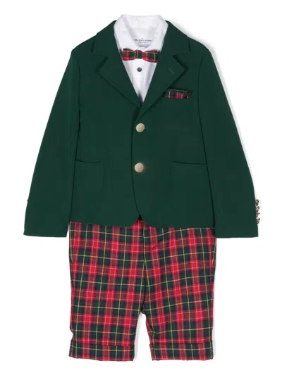 Colorichiari Kids' Single-breasted Trousers Set In Green
