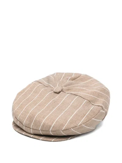 Colorichiari Babies' Striped Hat In Brown