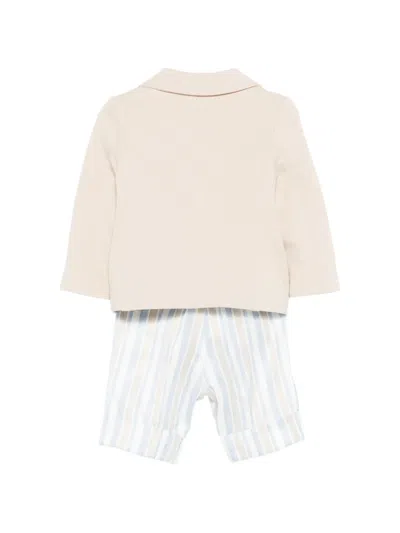 Colorichiari Babies' Striped-pattern Shorts Set In Pink