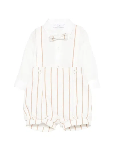 Colorichiari Babies' Striped-pattern Trousers Set (set Of Three) In White