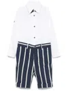 Colorichiari Striped Shirt And Trousers Set In Blue