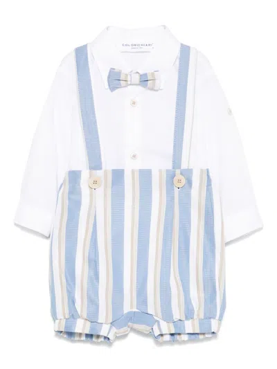 Colorichiari Babies' Striped Short Set In White