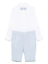 Colorichiari Striped Shorts And Shirt Set In 蓝色