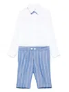 Colorichiari Striped Shorts Set In Blue