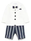 Colorichiari Striped Shorts, Shirt And Blazer Set In White