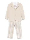 Colorichiari Striped Suit Set In Neutrals