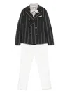 Colorichiari Striped Suit (set Of Three) In Black